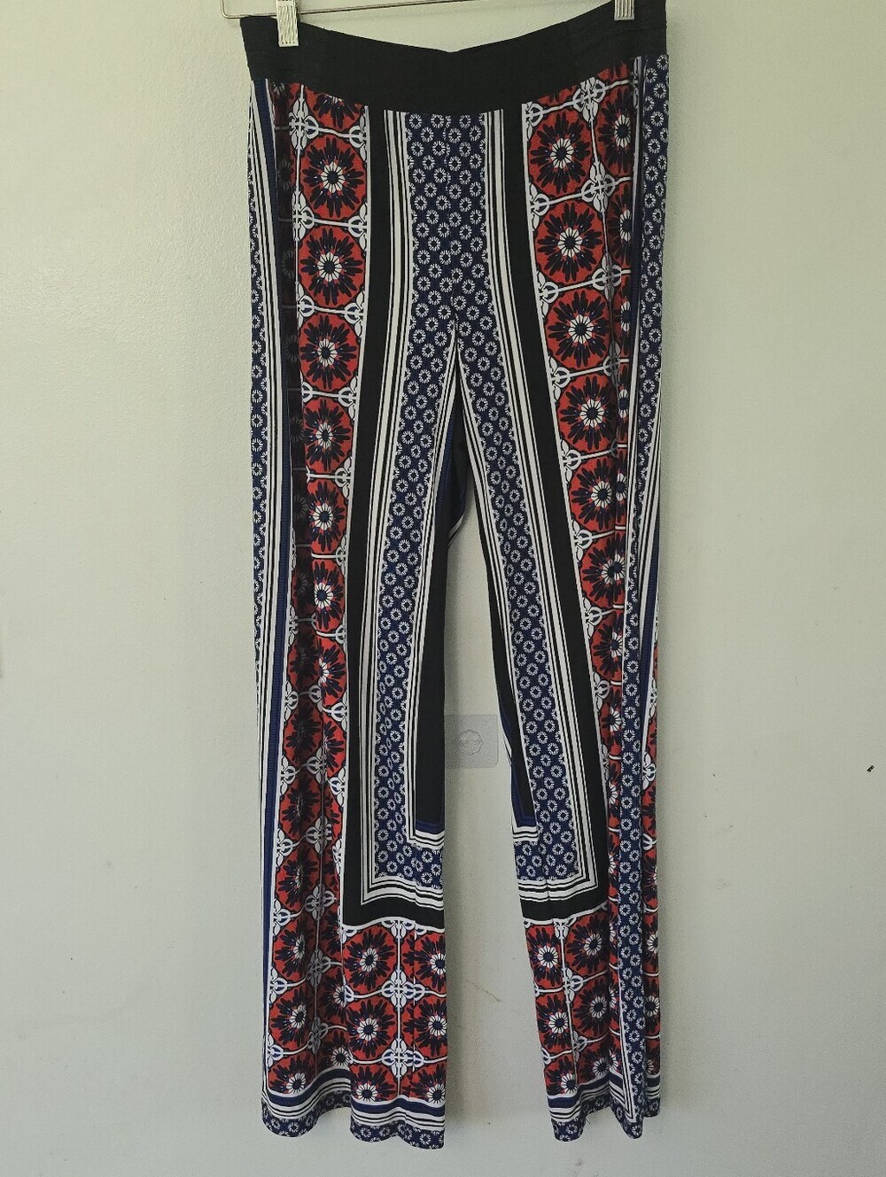 INC International Concepts Scarf Print Wide Leg Palazzo Pants Size L Bohemian *r